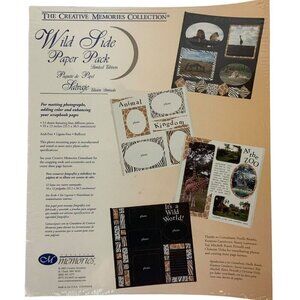 Creative Memories Paper Pack 10x12 Wild Side Animal Print Sheets Scrapbooking